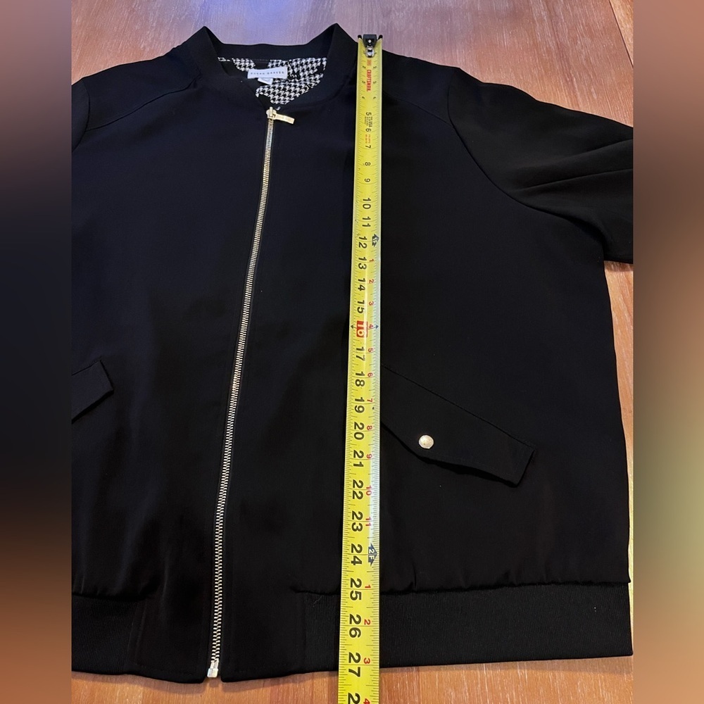 Susan Graver Black Liquid Knit Bomber Jacket - Gold Hardware 2X - Picture 12 of 12